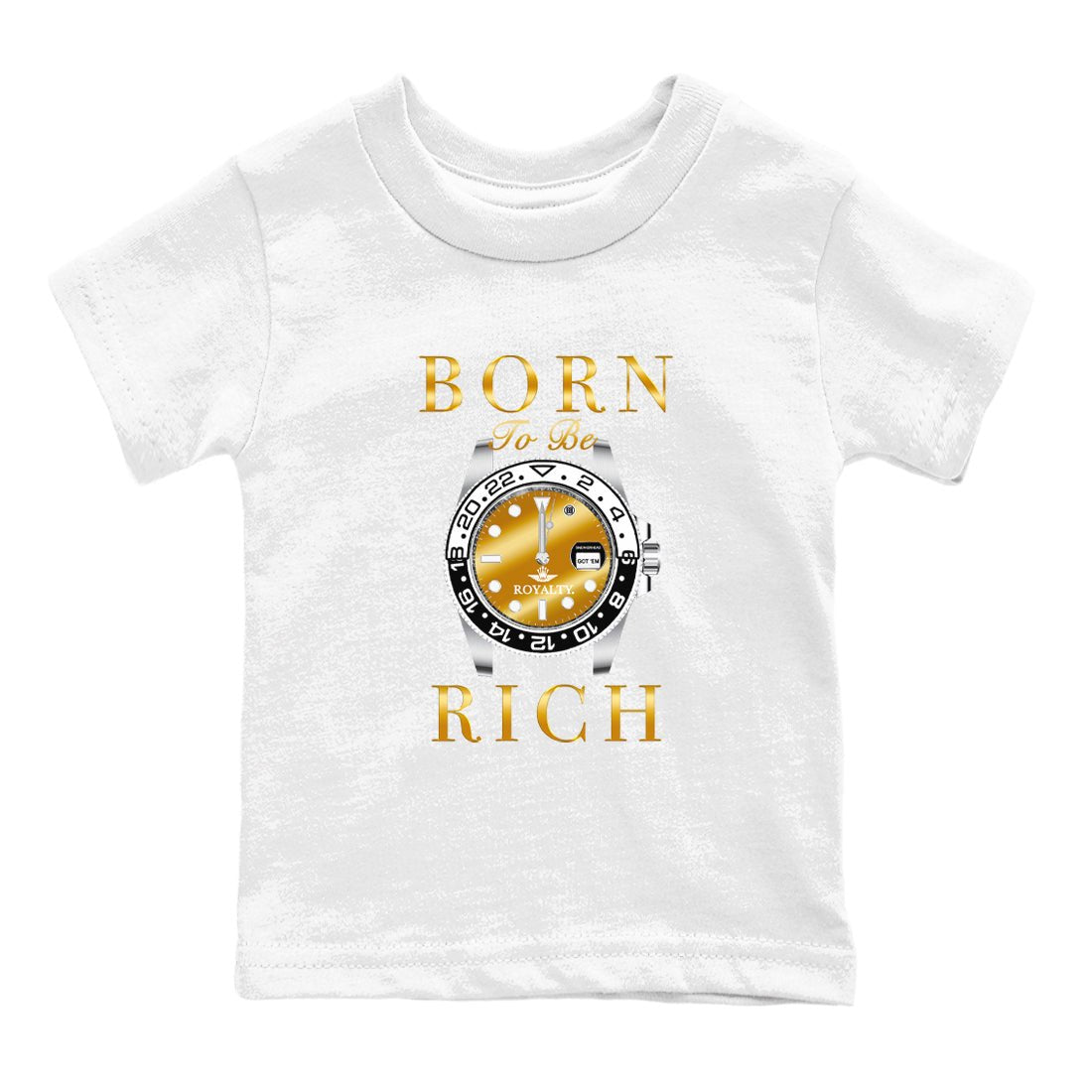 AJ1 Black Metallic Gold shirts to match jordans Born To Be Rich sneaker match tees Air Jordan 1 Black Metallic Gold SNRT Sneaker Tees streetwear brand Baby and Youth White 2 cotton tee