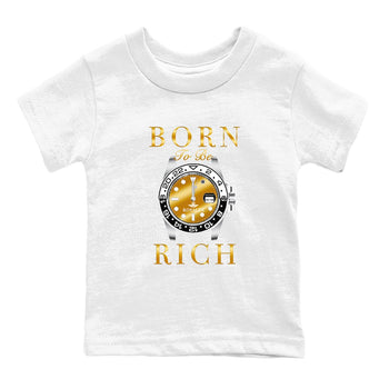AJ1 Black Metallic Gold shirts to match jordans Born To Be Rich sneaker match tees Air Jordan 1 Black Metallic Gold SNRT Sneaker Tees streetwear brand Baby and Youth White 2 cotton tee