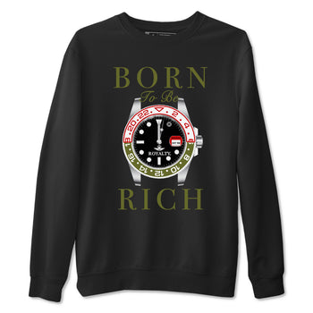 1s Travis Scott Medium Olive shirts to match jordans Born To Be Rich sneaker match tees Air Jordan 1 Travis Scott Medium Olive SNRT Sneaker Release Tees unisex cotton Black 2 crew neck shirts