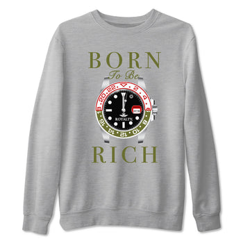1s Travis Scott Medium Olive shirts to match jordans Born To Be Rich sneaker match tees Air Jordan 1 Travis Scott Medium Olive SNRT Sneaker Release Tees unisex cotton Heather Grey 2 crew neck shirts