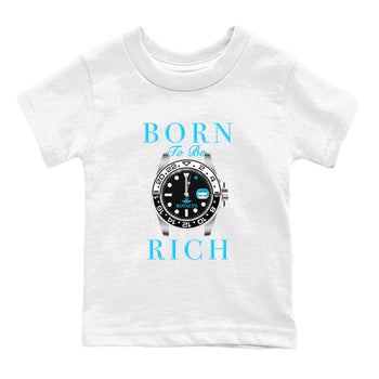 AJ9 Powder Blue shirt to match jordans Born To Be Rich sneaker tees Air Jordan 9 Retro Powder Blue SNRT sneaker release tees baby toddler White 2 cotton Shirt