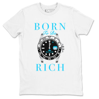 AJ9 Powder Blue shirt to match jordans Born To Be Rich sneaker tees Air Jordan 9 Retro Powder Blue SNRT Sneaker Release Tees unisex cotton White 2 crew neck shirt
