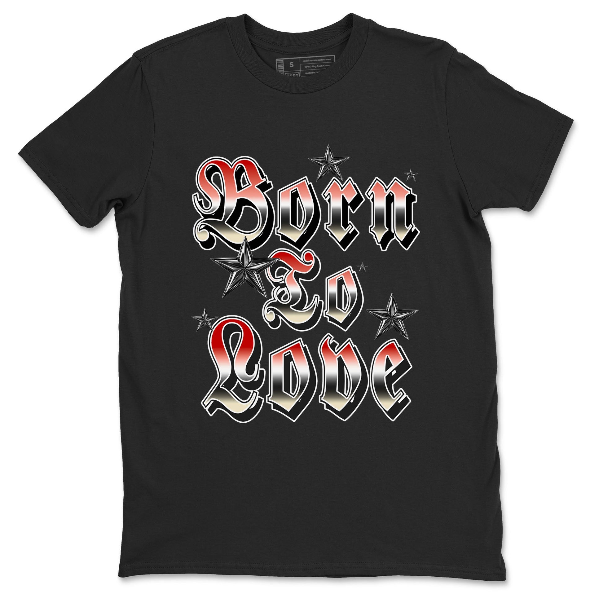 AJ1 Black Toe Reimagined shirts to match jordans Born To Love best t shirts to wear with jordans Air Jordan 1 High OG Black Toe Reimagined match shoes to clothes SNRT Sneaker Tees unisex cotton Black 2 shirts