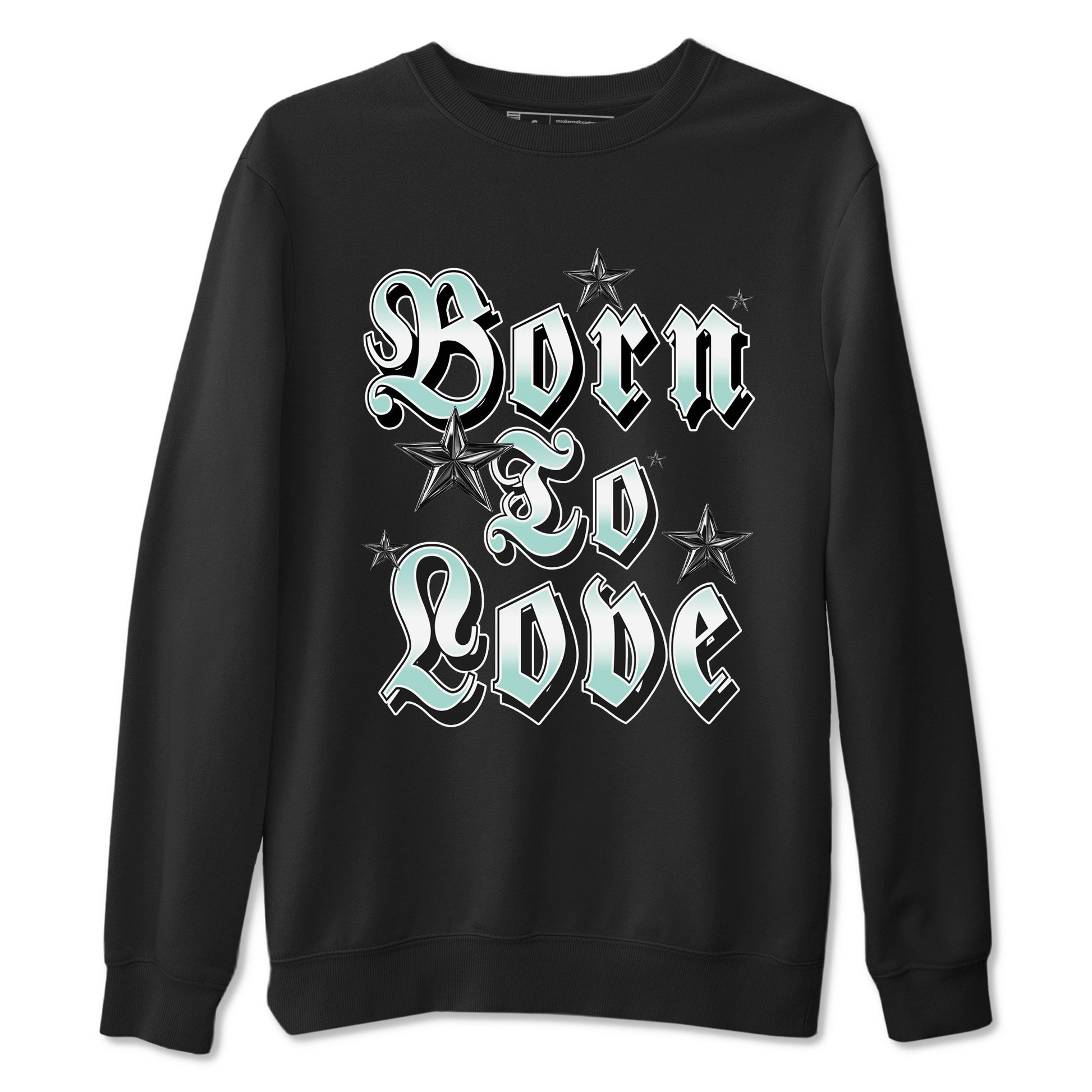 Born To Love sneaker match t-shirt styled to complete your fit with the Air Jordan 11 Igloo sneakers, shown in Black 2.