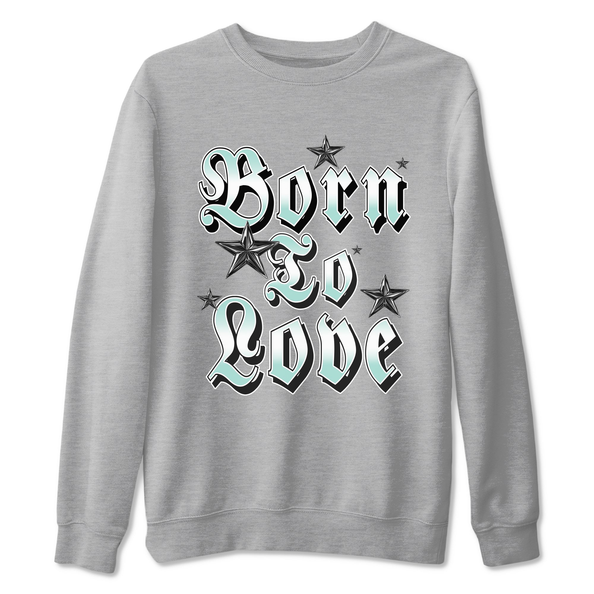 Born To Love sneaker match t-shirt styled to complete your fit with the Air Jordan 11 Igloo sneakers, shown in Heather Grey 2.