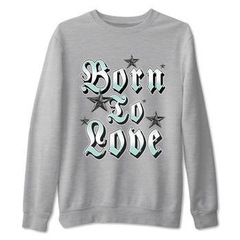 Born To Love sneaker match t-shirt styled to complete your fit with the Air Jordan 11 Igloo sneakers, shown in Heather Grey 2.