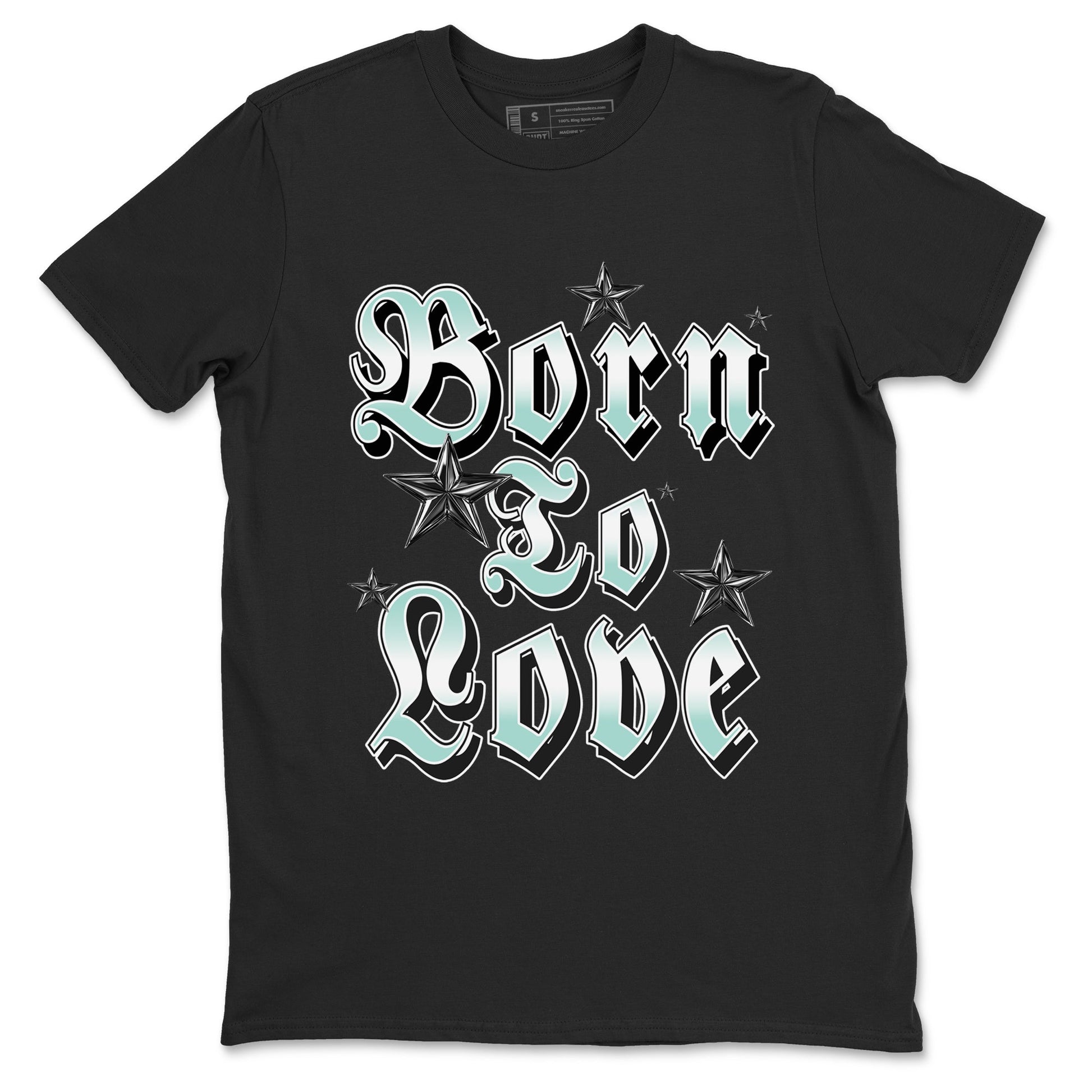 Born To Love sneaker match t-shirt styled to complete your fit with the Air Jordan 11 Igloo sneakers, shown in Black 2.