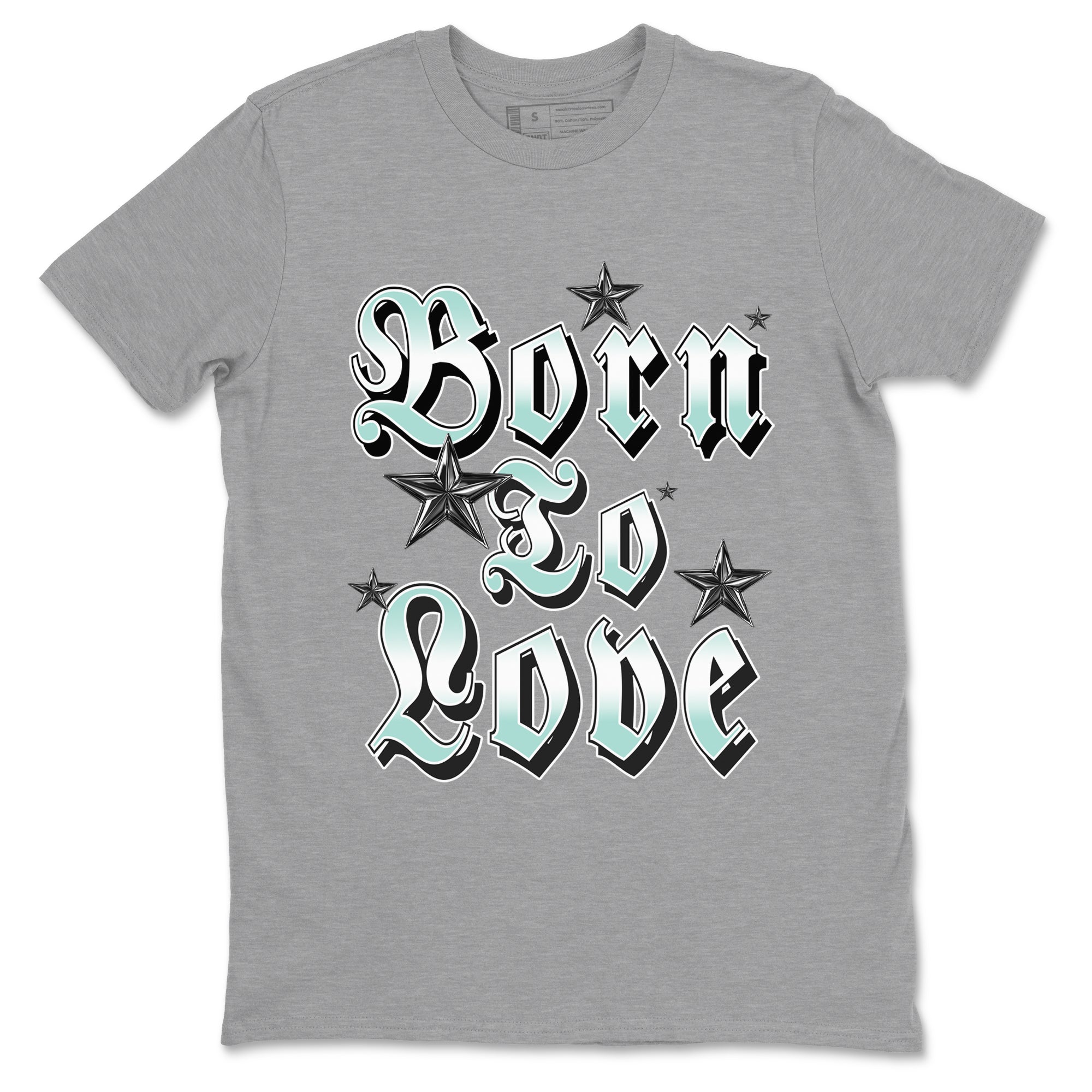 Born To Love sneaker match t-shirt styled to complete your fit with the Air Jordan 11 Igloo sneakers, shown in Heather Grey 2.