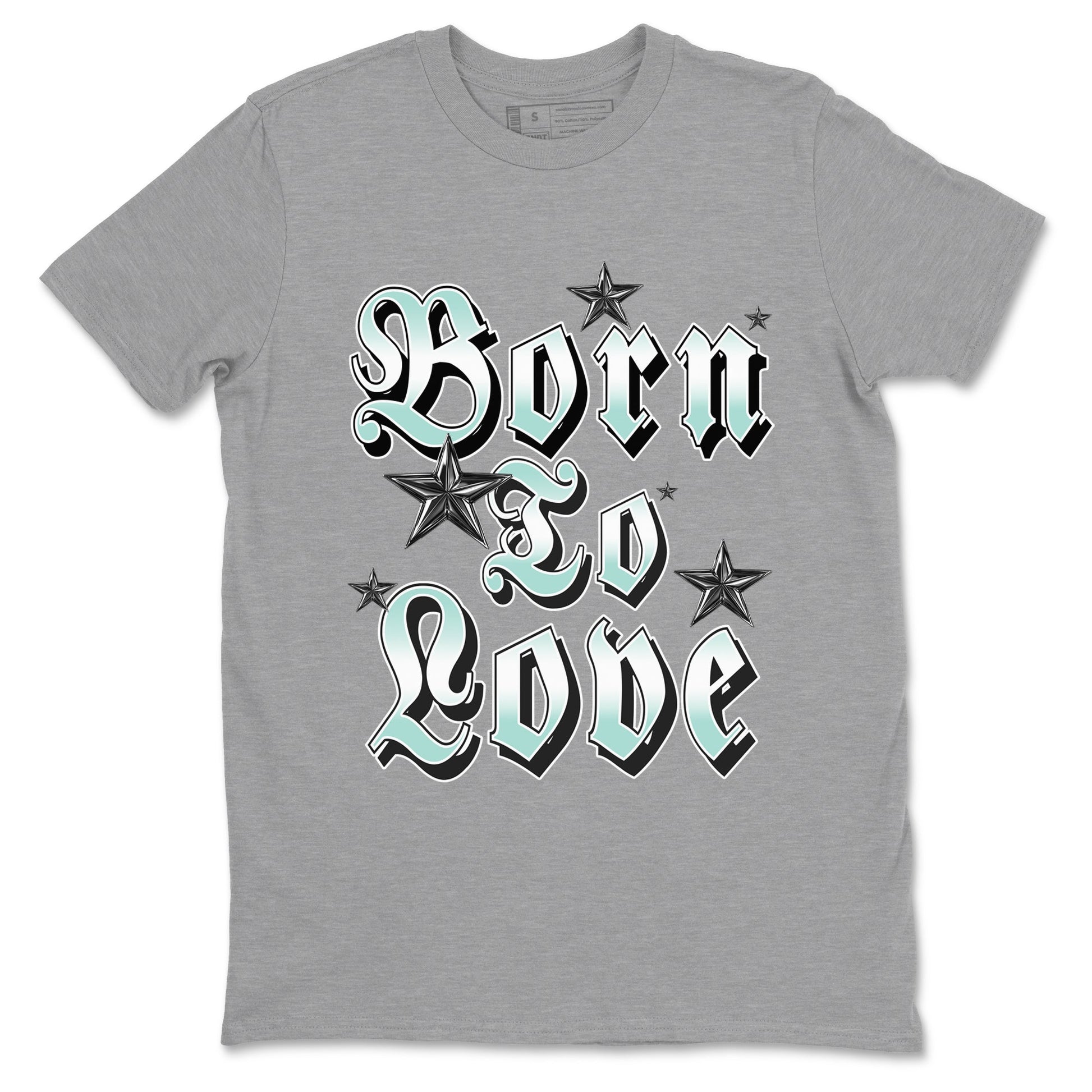 Born To Love sneaker match t-shirt styled to complete your fit with the Air Jordan 11 Igloo sneakers, shown in Heather Grey 2.