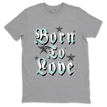Born To Love sneaker match t-shirt styled to complete your fit with the Air Jordan 11 Igloo sneakers, shown in Heather Grey 2.