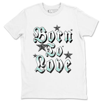 Born To Love sneaker match t-shirt styled to complete your fit with the Air Jordan 11 Igloo sneakers, shown in White 2.