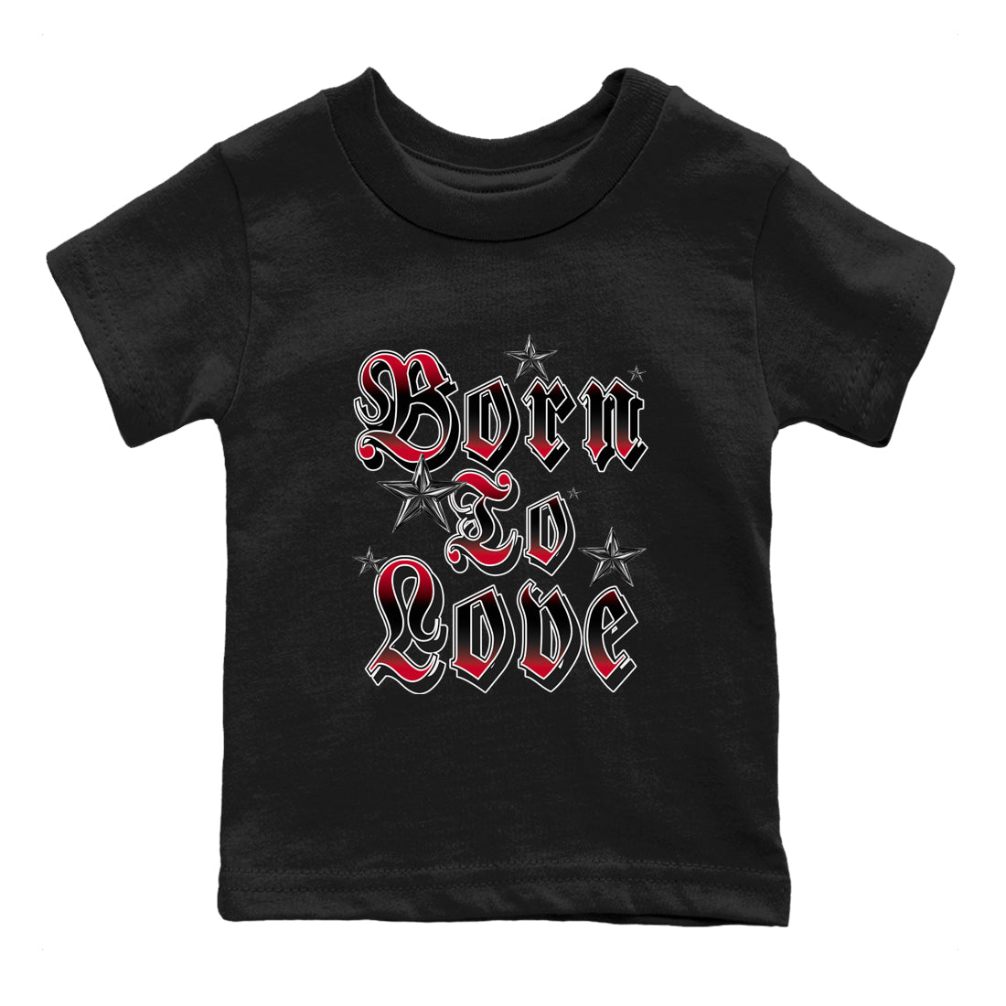12s Flu Game shirts to match jordans Born To Love best t shirts to wear with jordans Air Jordan 12 Retro Flu Black and Varsity Red match shoes to clothes SNRT Sneaker Tees Youth Baby Black 2 tee