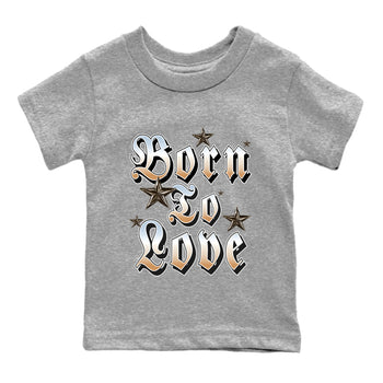 Sneaker match tees – Sneaker Tees To Match Air Jordan 3 Champagne and Oysters Shoes – Born To Love Kids T-Shirt Heather Grey 2
