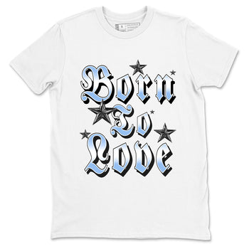 Born To Love sneaker match t-shirt styled to complete your fit with the Air Jordan 4 Aluminum sneakers, shown in White 2.