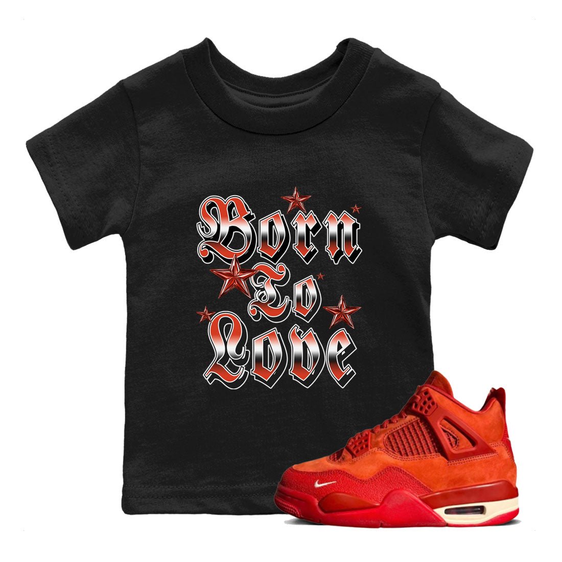 Nigel Sylvester x Air Jordan 4 Brick by Brick shirts to match jordans Born To Love sneaker match tees Air Jordan 4 Brick By Brick match shoes to clothes SNRT Sneaker Tees Youth Baby Black 1 tee