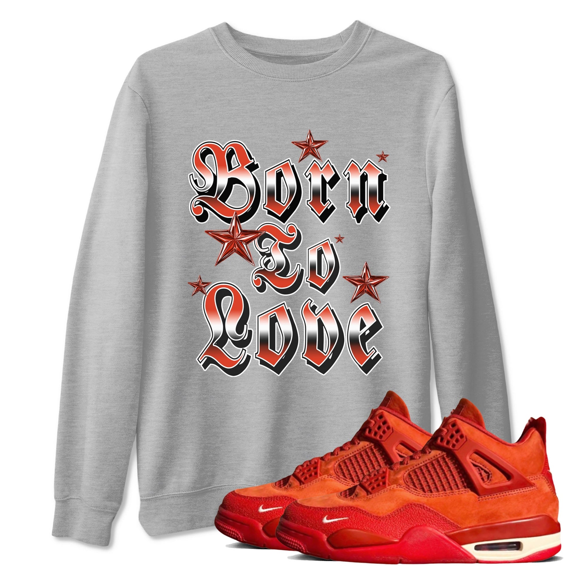 Nigel Sylvester x Air Jordan 4 Brick by Brick shirts to match jordans Born To Love sneaker match tees Air Jordan 4 Brick By Brick match shoes to clothes SNRT Sneaker Tees unisex cotton Heather Grey 1 shirts