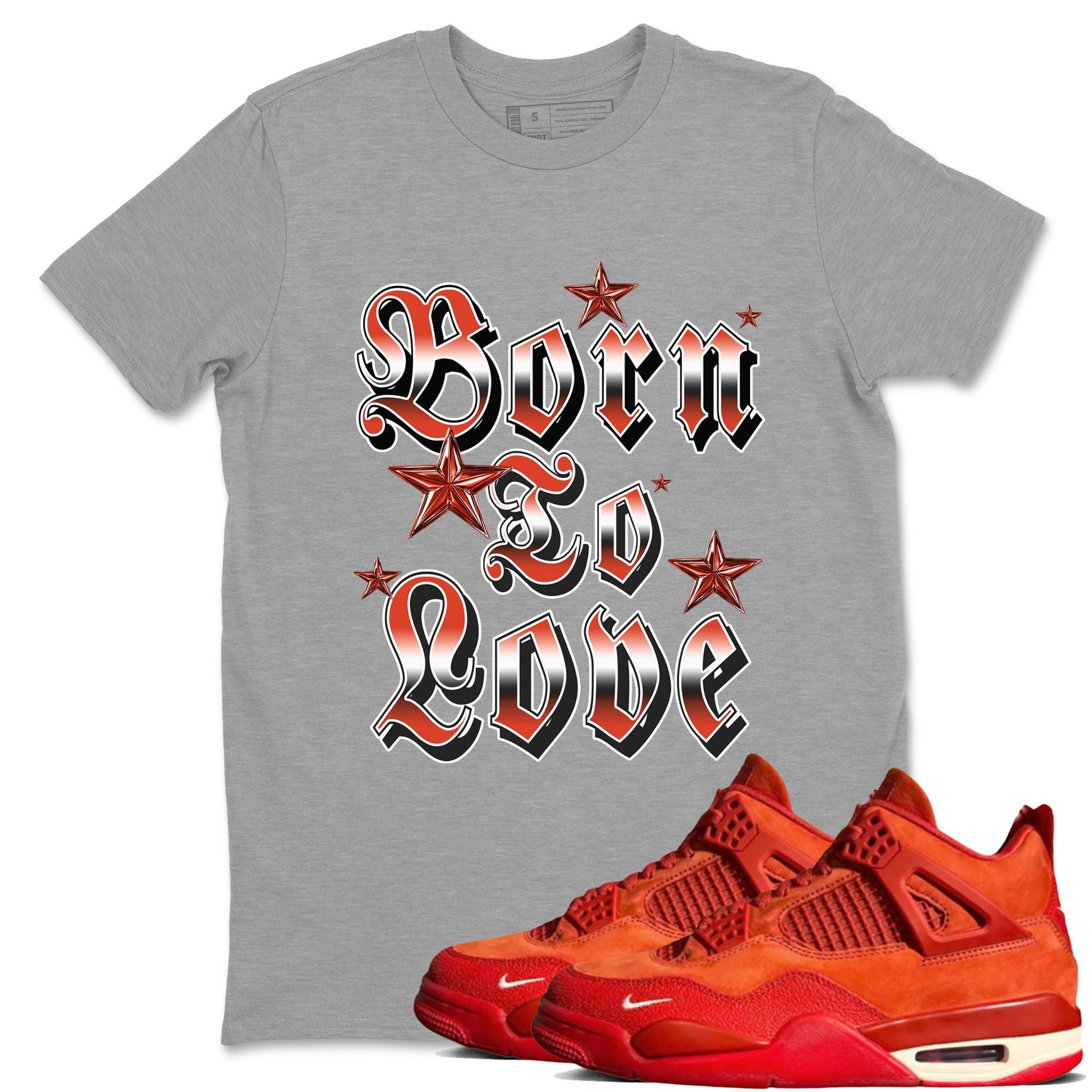 Nigel Sylvester x Air Jordan 4 Brick by Brick shirts to match jordans Born To Love sneaker match tees Air Jordan 4 Brick By Brick match shoes to clothes SNRT Sneaker Tees unisex cotton Heather Grey 1 shirts