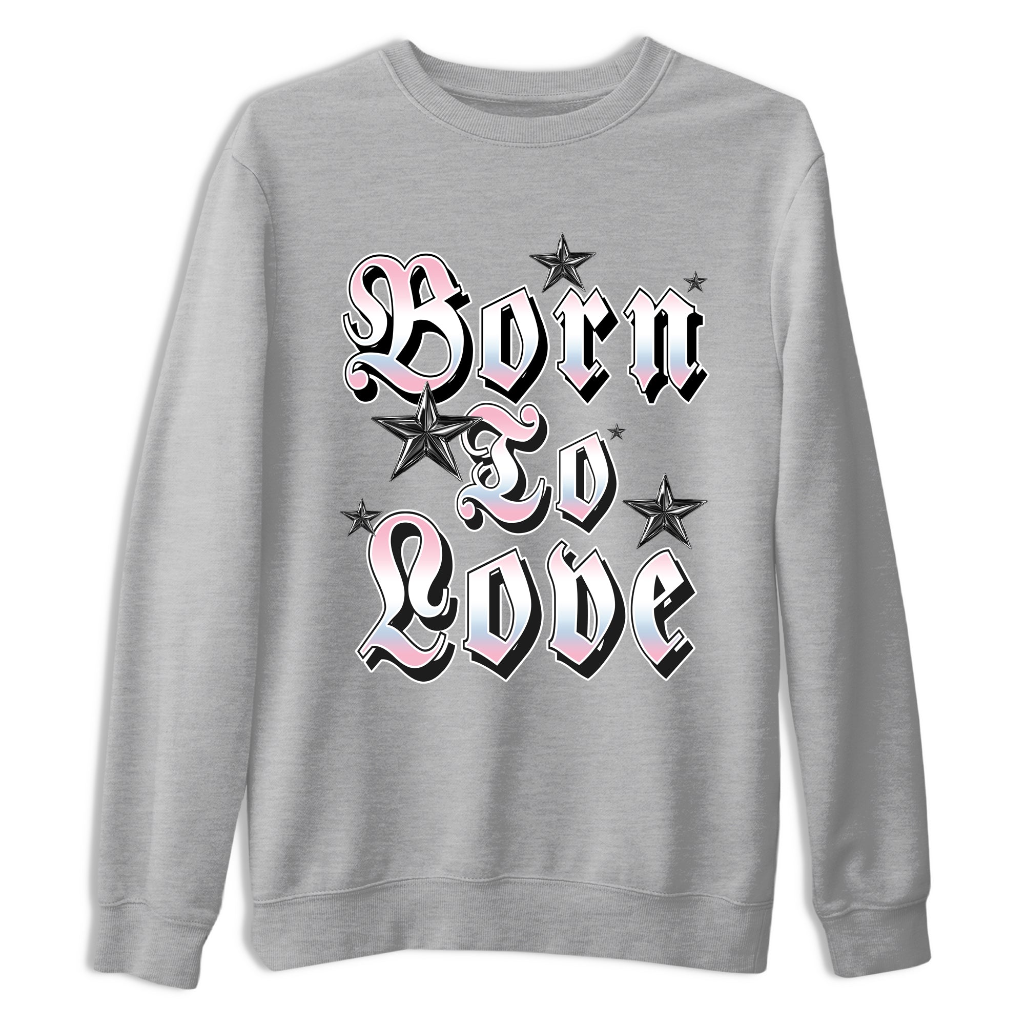 Sneaker match tees – Sneaker Tees To Match Air Jordan 5 Medium Soft Pink Shoes – Born To Love Tee Heather Grey 2