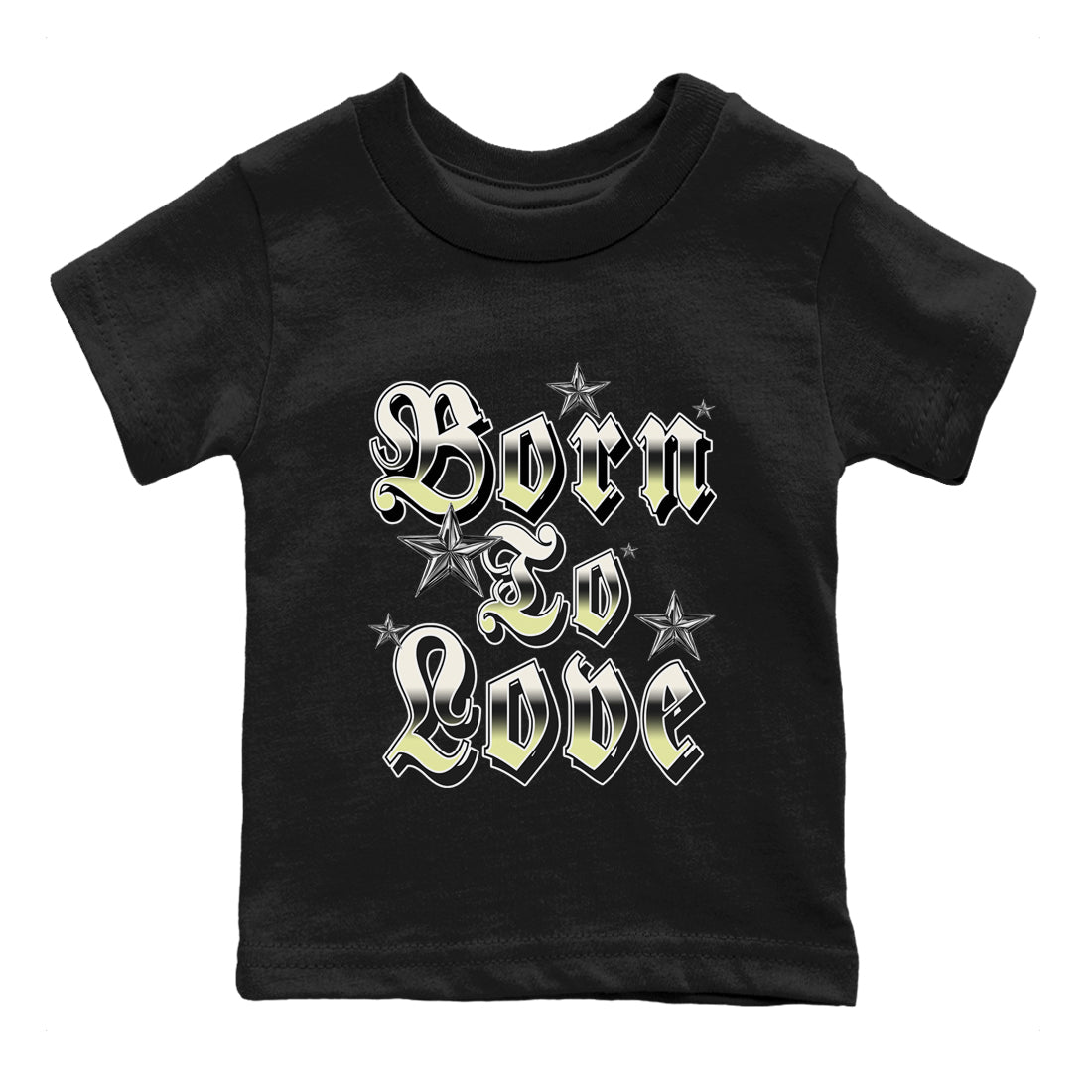 Sneaker match tees – Sneaker Tees To Match Air Jordan 5 Luminous Green Shoes – Born To Love Kids T-Shirt Black 2