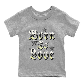 Sneaker match tees – Sneaker Tees To Match Air Jordan 5 Luminous Green Shoes – Born To Love Kids T-Shirt Heather Grey 2