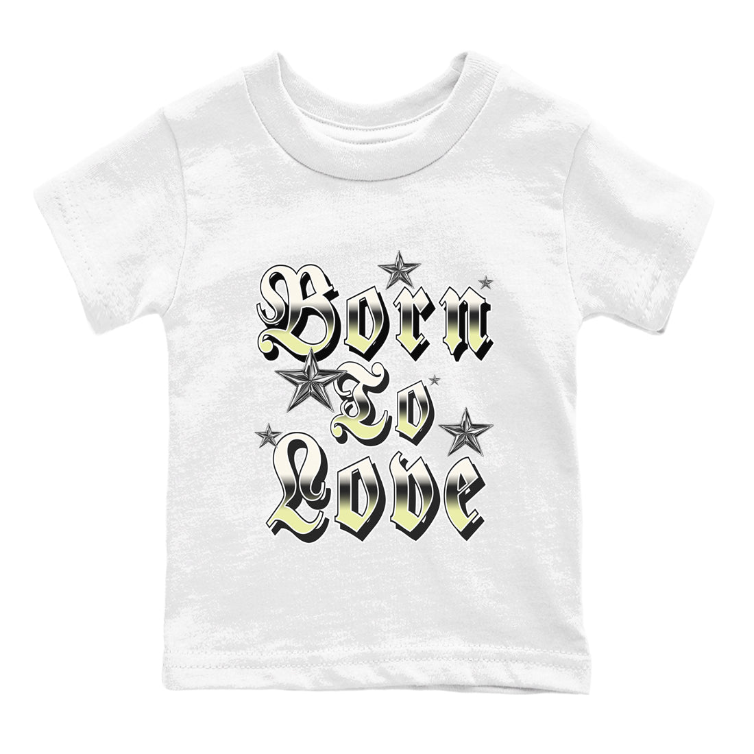 Sneaker match tees – Sneaker Tees To Match Air Jordan 5 Luminous Green Shoes – Born To Love Kids T-Shirt White 2