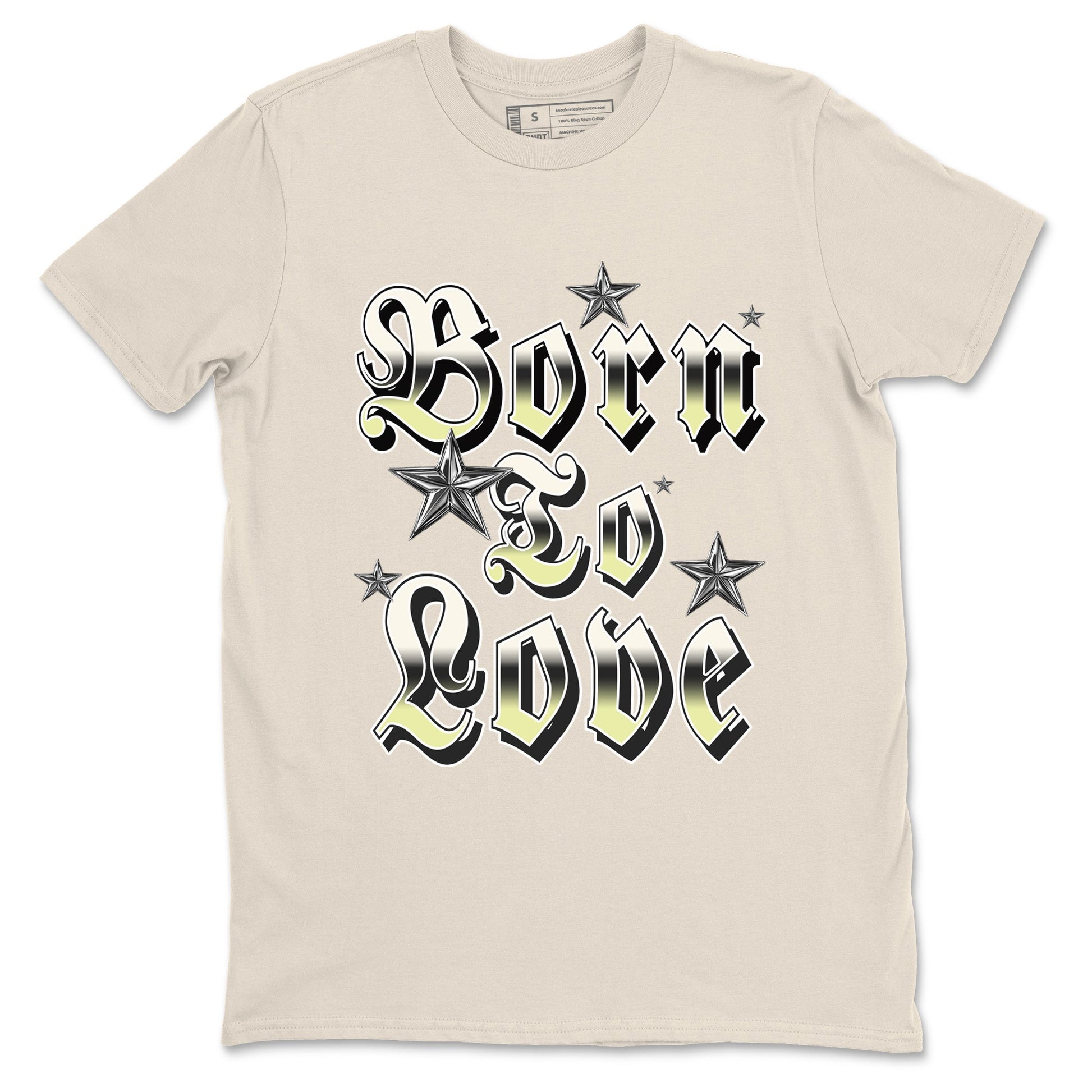 Sneaker match tees – Sneaker Tees To Match Air Jordan 5 Luminous Green Shoes – Born To Love Tee Natural 2