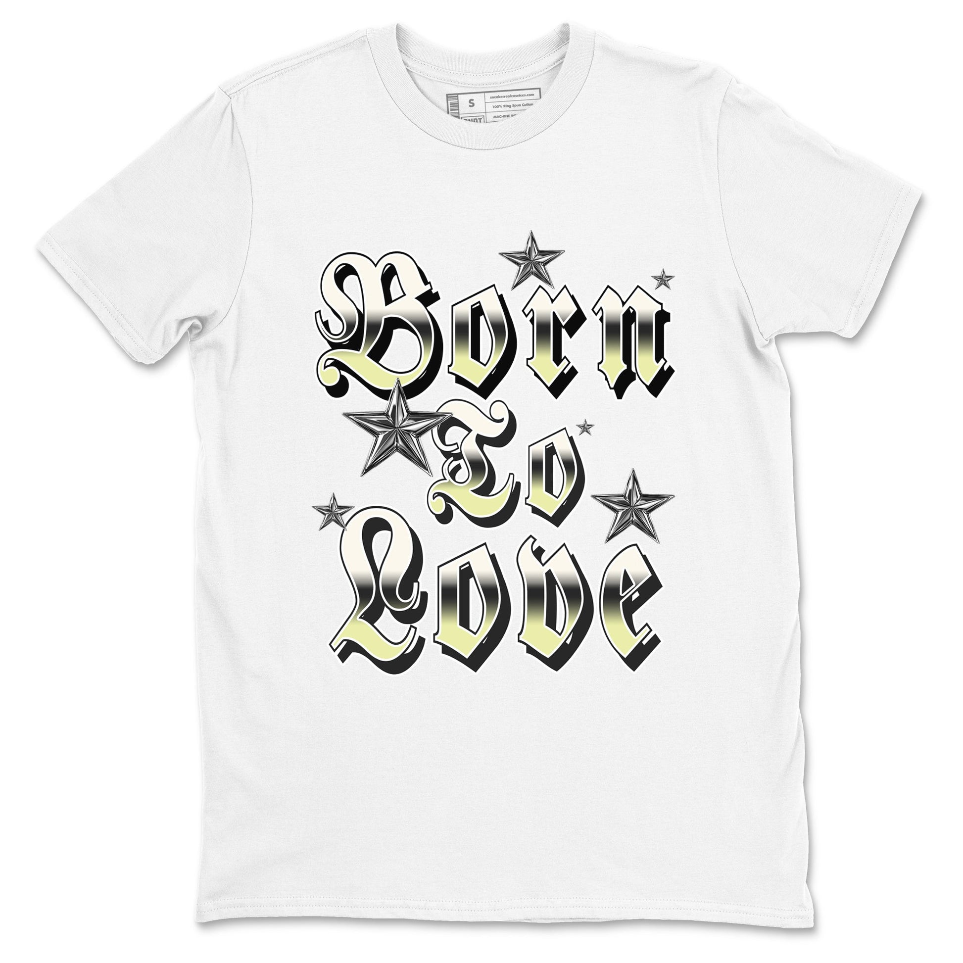 Sneaker match tees – Sneaker Tees To Match Air Jordan 5 Luminous Green Shoes – Born To Love Tee White 2