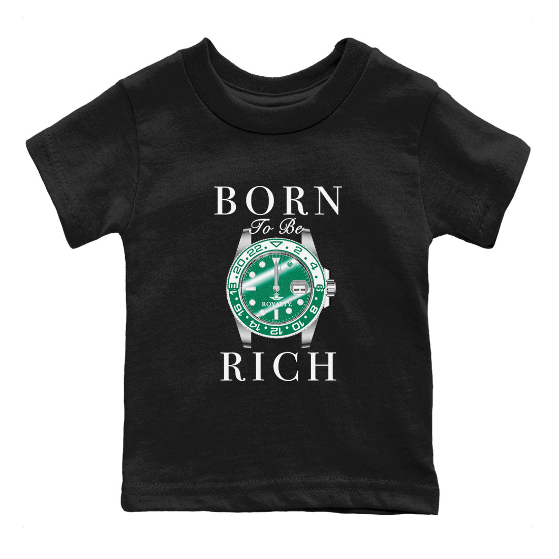 4s Oxidized Green shirts to match jordans Born To Rich sneaker match tees Air Jordan 4 Oxidized Green SNRT Sneaker Tees streetwear brand Baby and Youth Black 2 cotton tee