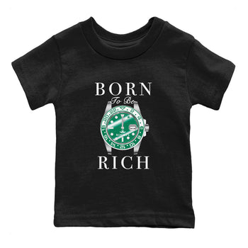 4s Oxidized Green shirts to match jordans Born To Rich sneaker match tees Air Jordan 4 Oxidized Green SNRT Sneaker Tees streetwear brand Baby and Youth Black 2 cotton tee