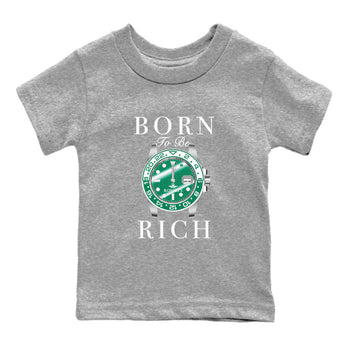 4s Oxidized Green shirts to match jordans Born To Rich sneaker match tees Air Jordan 4 Oxidized Green SNRT Sneaker Tees streetwear brand Baby and Youth Heather Grey 2 cotton tee