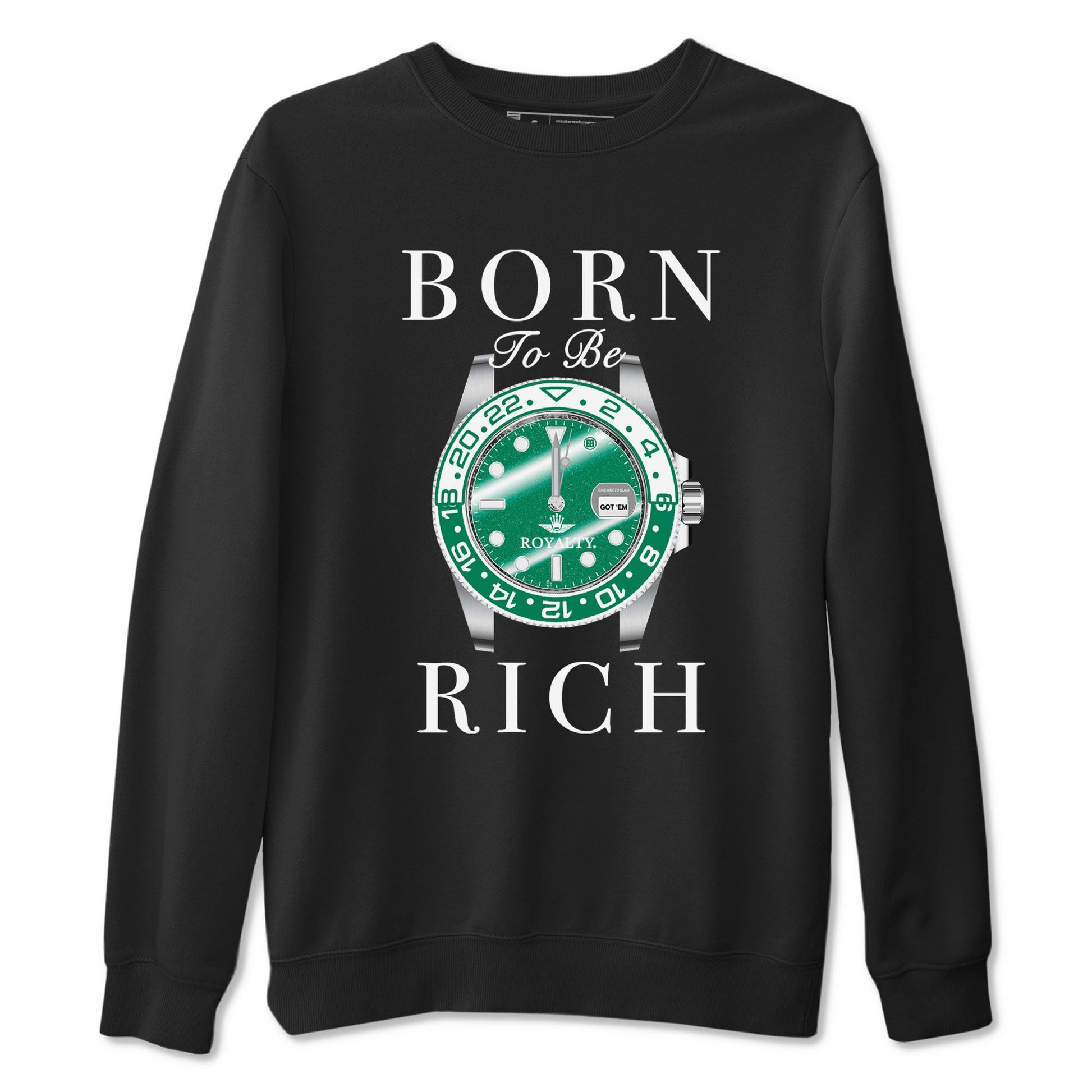 4s Oxidized Green shirts to match jordans Born To Rich sneaker match tees Air Jordan 4 Oxidized Green SNRT Sneaker Tees streetwear brand Black 2 unisex cotton tee