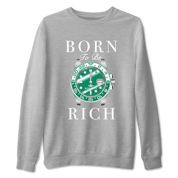4s Oxidized Green shirts to match jordans Born To Rich sneaker match tees Air Jordan 4 Oxidized Green SNRT Sneaker Tees streetwear brand Heather Grey 2 unisex cotton tee