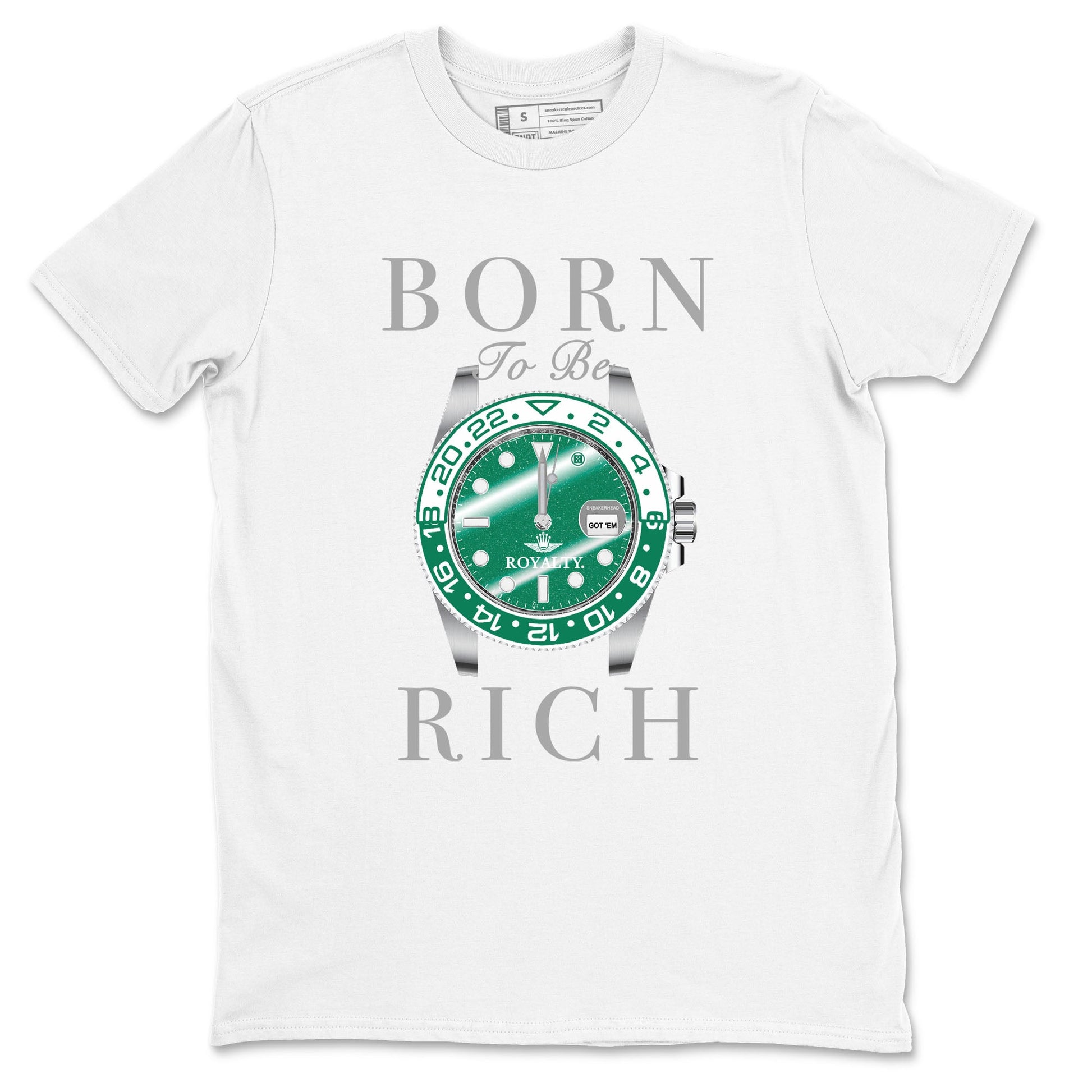 4s Oxidized Green shirts to match jordans Born To Rich sneaker match tees Air Jordan 4 Oxidized Green SNRT Sneaker Tees streetwear brand White 2 unisex cotton tee