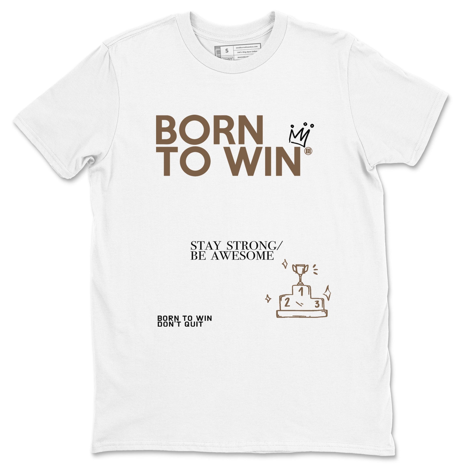Air Jordan 1 Low Mocha shirts to match jordans Born To Win sneaker match tees AJ1 Mocha SNRT Sneaker Tees streetwear brand White 2 unisex cotton tee