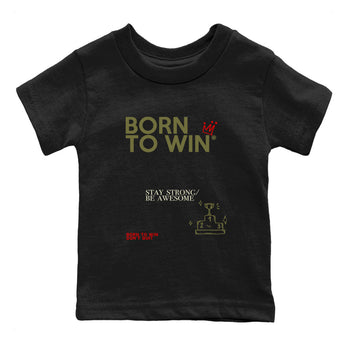 1s Travis Scott Medium Olive shirts to match jordans Born To Win sneaker match tees Air Jordan 1 Travis Scott Medium Olive SNRT Sneaker Tees streetwear brand Baby and Youth Black 2 cotton tee