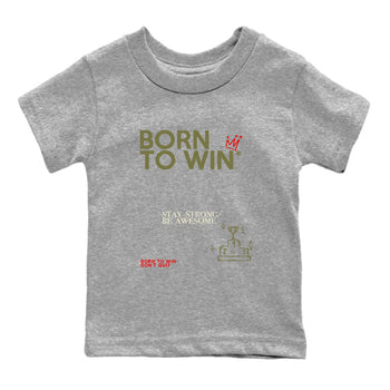 1s Travis Scott Medium Olive shirts to match jordans Born To Win sneaker match tees Air Jordan 1 Travis Scott Medium Olive SNRT Sneaker Tees streetwear brand Baby and Youth Heather Grey 2 cotton tee