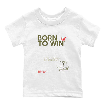 1s Travis Scott Medium Olive shirts to match jordans Born To Win sneaker match tees Air Jordan 1 Travis Scott Medium Olive SNRT Sneaker Tees streetwear brand Baby and Youth White 2 cotton tee