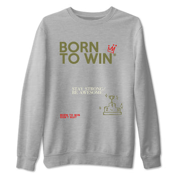 1s Travis Scott Medium Olive shirts to match jordans Born To Win sneaker match tees Air Jordan 1 Travis Scott Medium Olive SNRT Sneaker Tees streetwear brand Heather Grey 2 unisex cotton tee