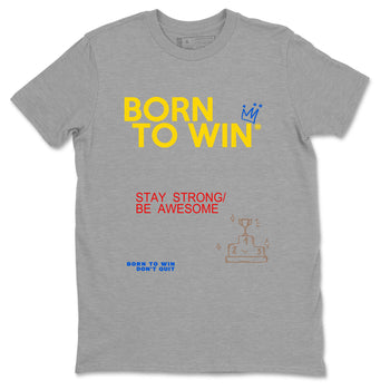 Air Jordan 1 Low Travis Scott Canary shirts to match jordans Born To Win sneaker match tees AJ1 Travis Scott Canary SNRT Sneaker Release Tees unisex cotton Heather Grey 2 crew neck shirt