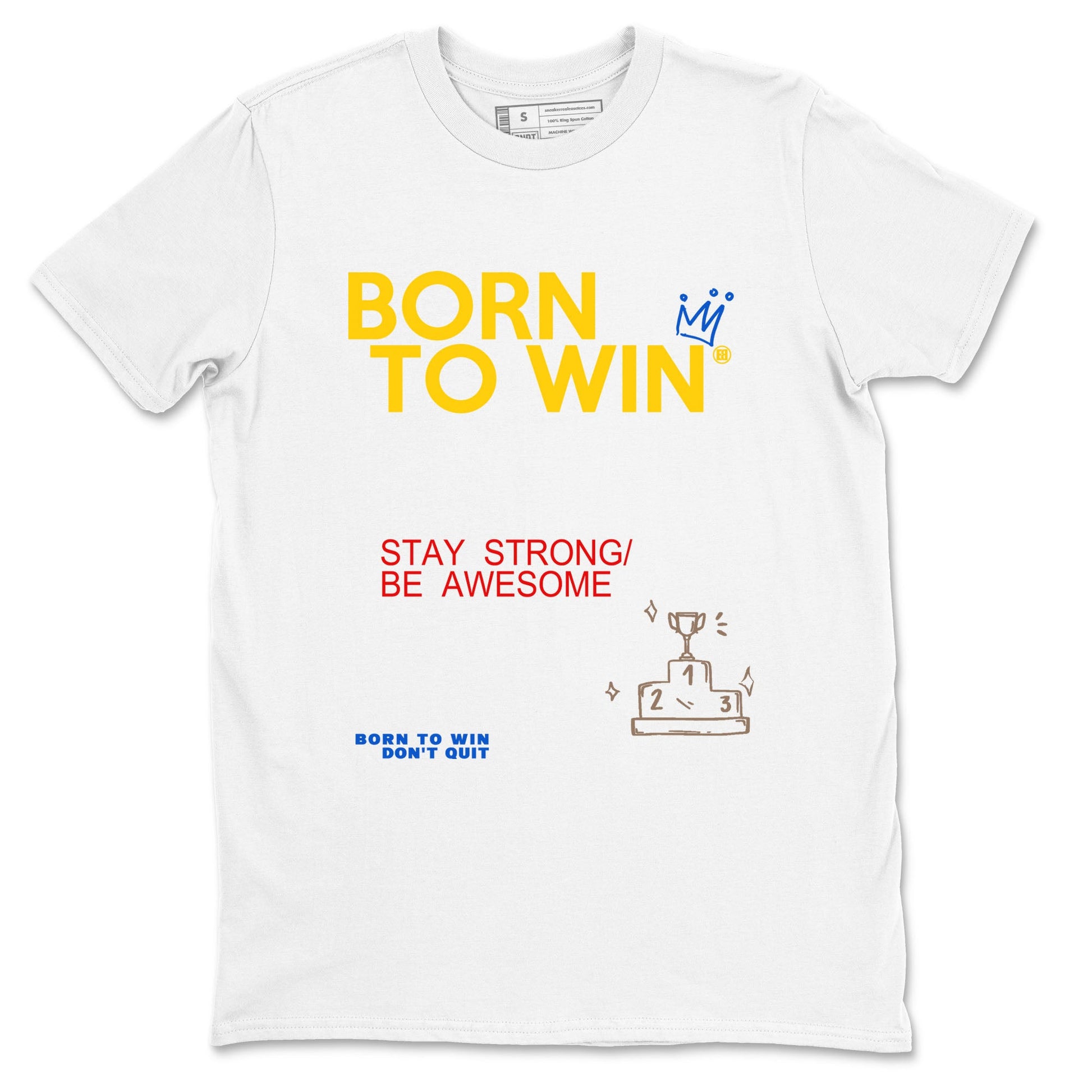Air Jordan 1 Low Travis Scott Canary shirts to match jordans Born To Win sneaker match tees AJ1 Travis Scott Canary SNRT Sneaker Release Tees unisex cotton White 2 crew neck shirt