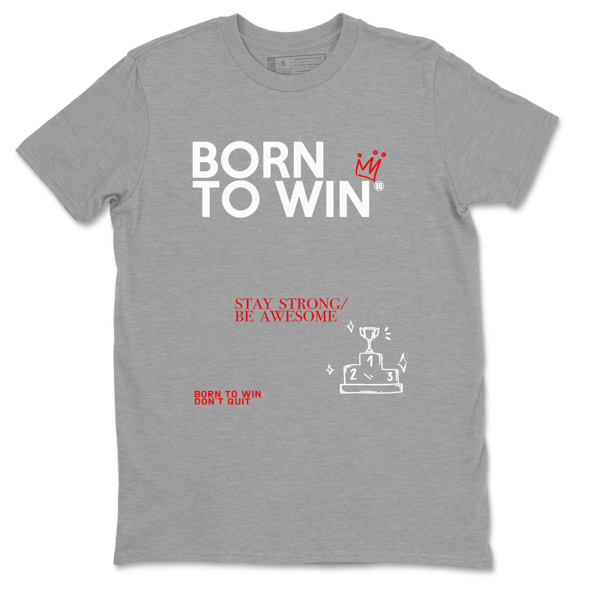 Air Jordan 12 Retro Taxi Flip shirts to match jordans Born To Win sneaker match tees 12s Red Taxi SNRT sneaker release Tees unisex cotton Heather Grey 2 crew neck shirt