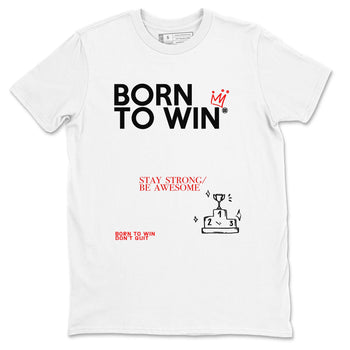 Air Jordan 12 Retro Taxi Flip shirts to match jordans Born To Win sneaker match tees 12s Red Taxi SNRT sneaker release Tees unisex cotton White 2 crew neck shirt