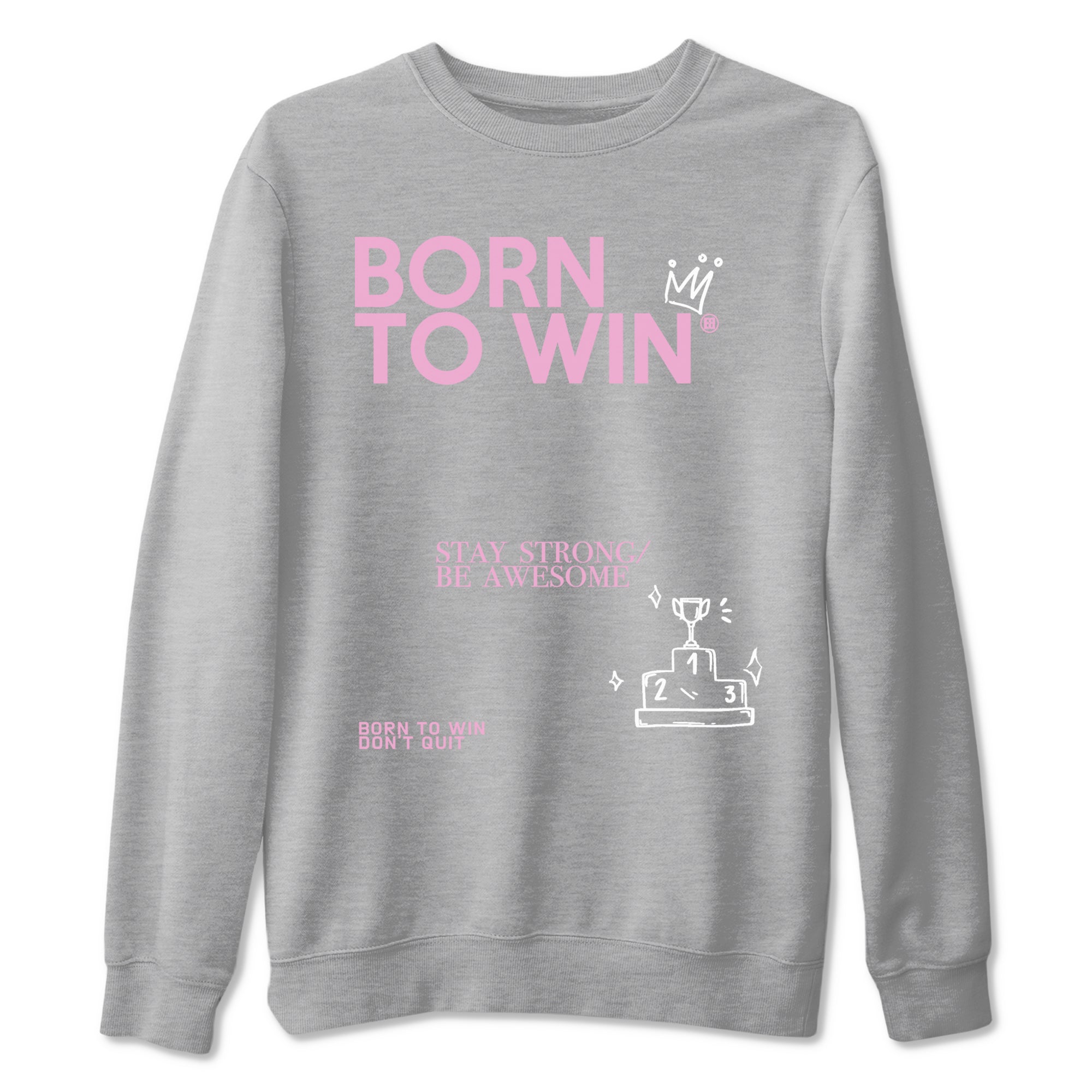 4s Retro Orchid shirts to match jordans Born To Win sneaker match tees Air Jordan 4 WMNS Orchid match shoes to clothes SNRT Sneaker Tees unisex cotton Heather Grey 2 shirts