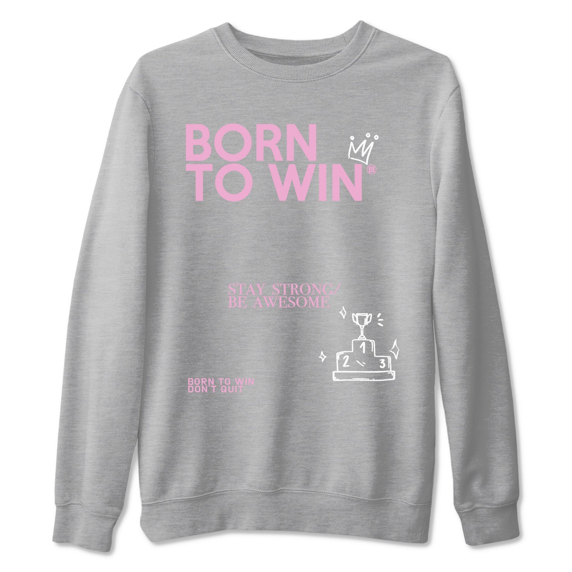 4s Retro Orchid shirts to match jordans Born To Win sneaker match tees Air Jordan 4 WMNS Orchid match shoes to clothes SNRT Sneaker Tees unisex cotton Heather Grey 2 shirts