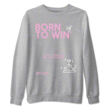 4s Retro Orchid shirts to match jordans Born To Win sneaker match tees Air Jordan 4 WMNS Orchid match shoes to clothes SNRT Sneaker Tees unisex cotton Heather Grey 2 shirts