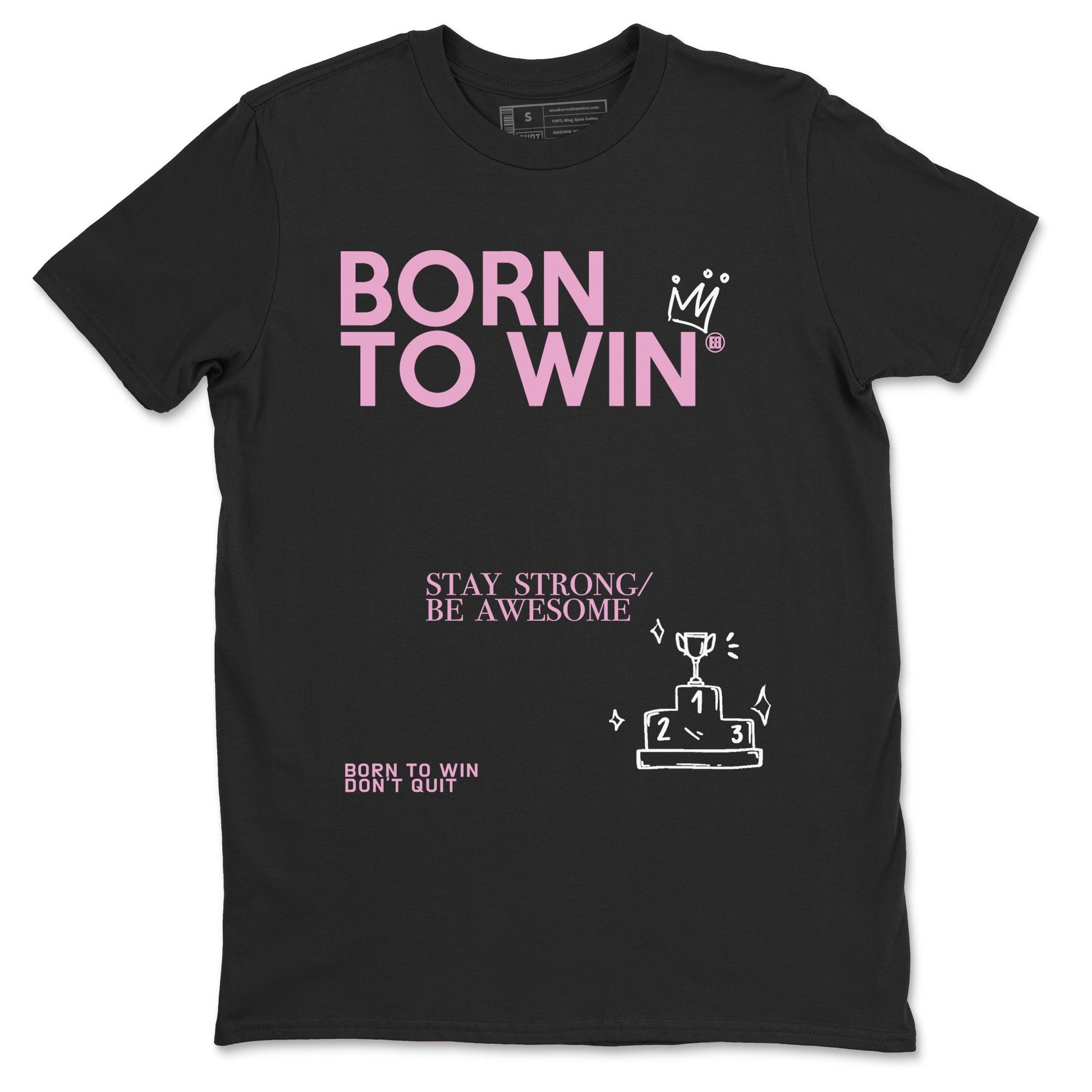 4s Retro Orchid shirts to match jordans Born To Win sneaker match tees Air Jordan 4 WMNS Orchid match shoes to clothes SNRT Sneaker Tees unisex cotton Black 2 shirts