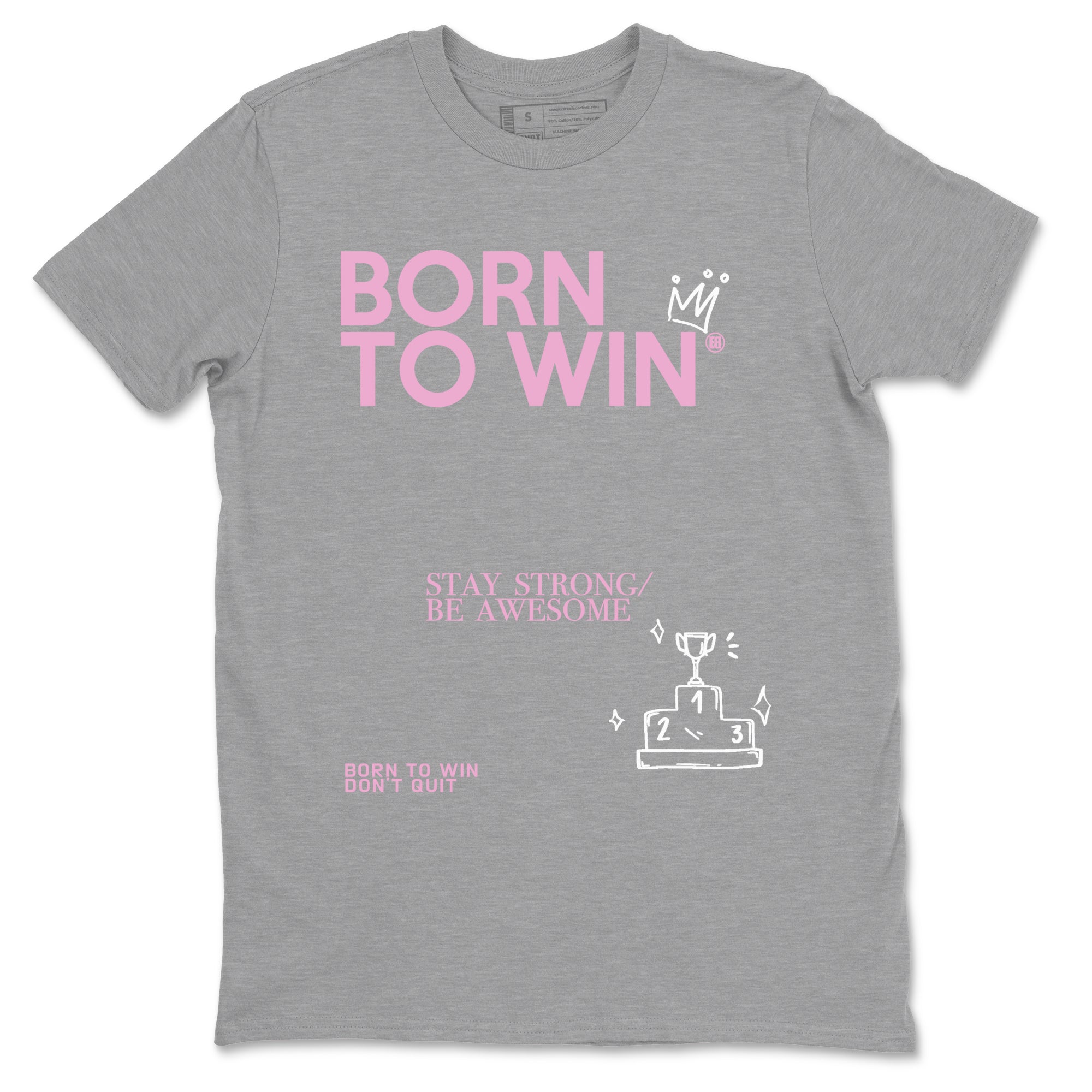 4s Retro Orchid shirts to match jordans Born To Win sneaker match tees Air Jordan 4 WMNS Orchid match shoes to clothes SNRT Sneaker Tees unisex cotton Heather Grey 2 shirts