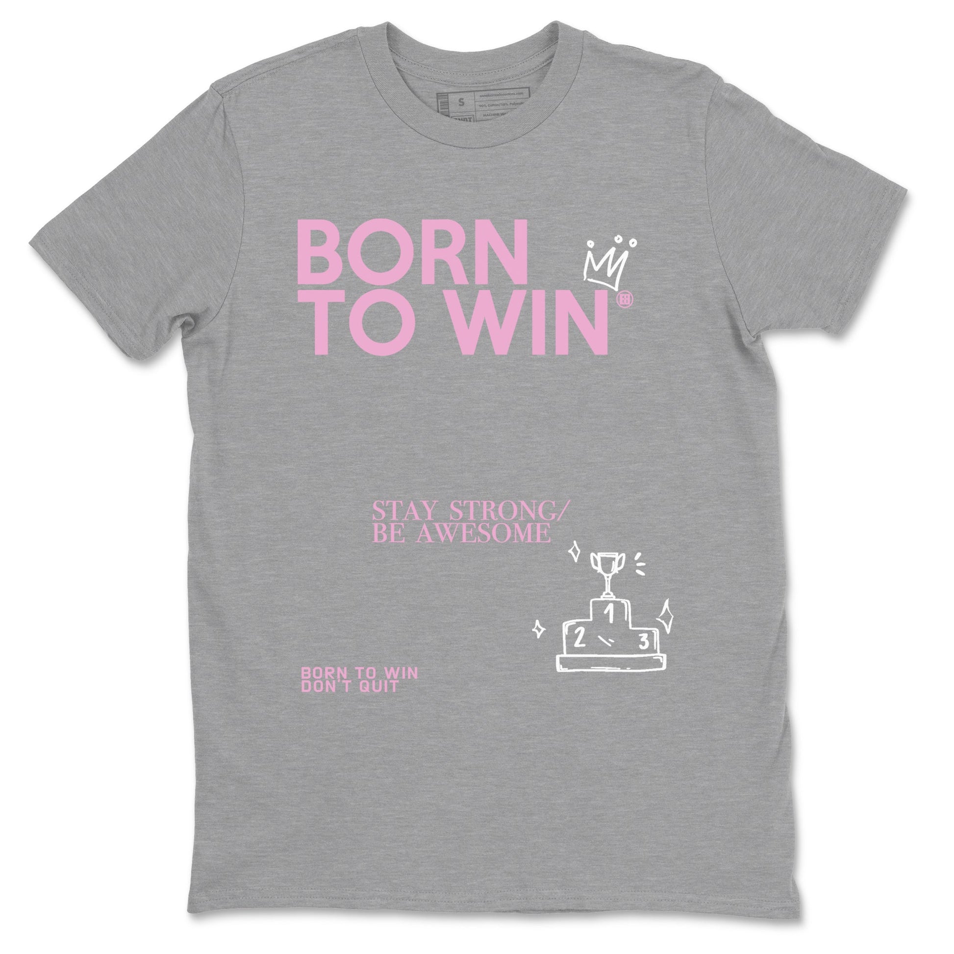 4s Retro Orchid shirts to match jordans Born To Win sneaker match tees Air Jordan 4 WMNS Orchid match shoes to clothes SNRT Sneaker Tees unisex cotton Heather Grey 2 shirts