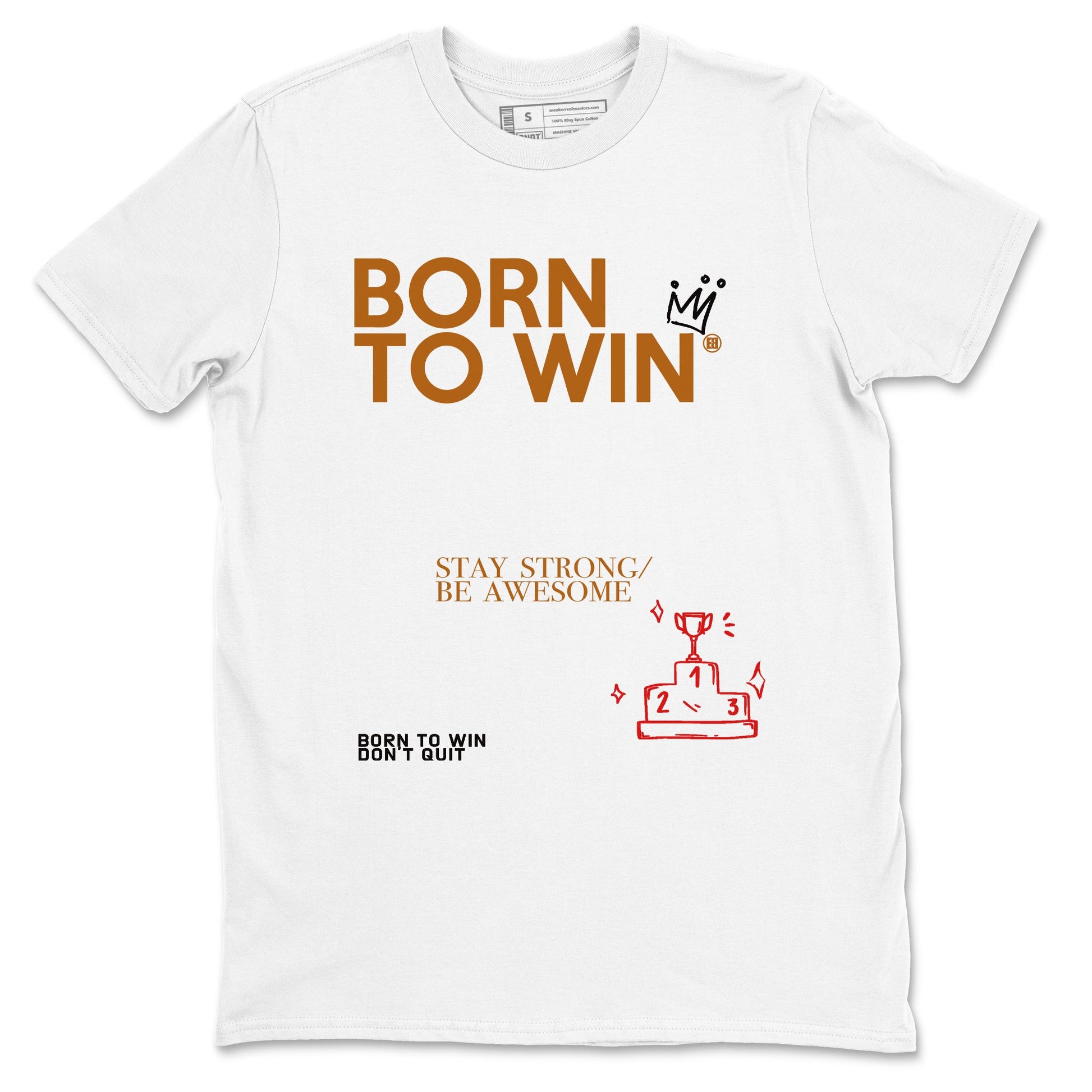 5s Archaeo Brown shirts to match jordans Born To Win sneaker match tees Air Jordan 5 Archaeo Brown SNRT Sneaker Release Tees unisex cotton White 2 crew neck shirts