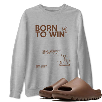 Yeezy Slide Flax shirts to match jordans Born To Win sneaker match tees Yeezy Slide Flax SNRT Sneaker Tees streetwear brand Heather Grey 1 unisex cotton tee